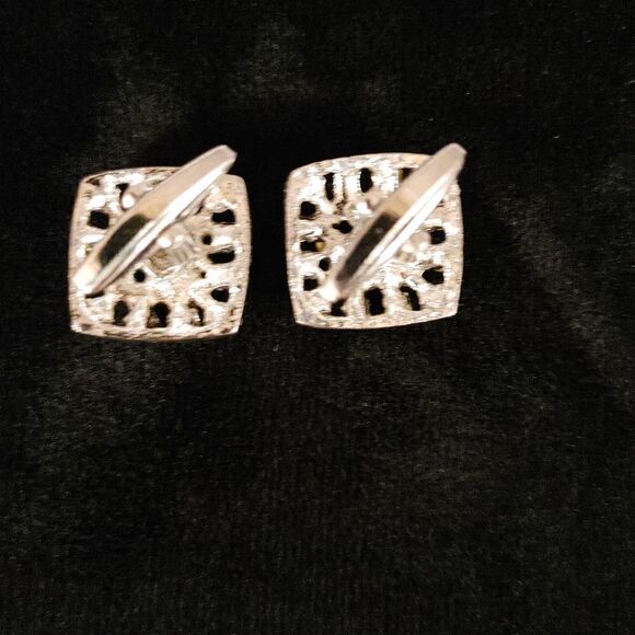 MEN'S DESIGNER EJ SAMUELS MULTI COLOR JEWEL RHINESTONE CUFFLINK WITH SILVER BASE - Picture 4 of 6